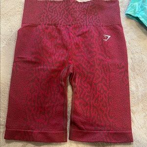 Red Patterned Gymshark Shorts